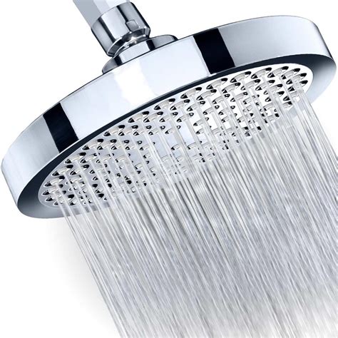 Shower Head Limited Time Sale Rainfall High Pressure 6” Rain High Flow Fixed Luxury Chrome