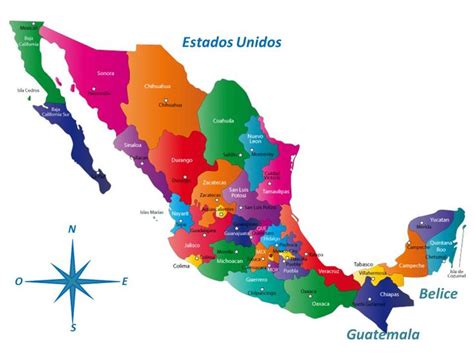 Mapa De Mexico Con Nombres De Estados Y Capitales Para Imprimir Mapa