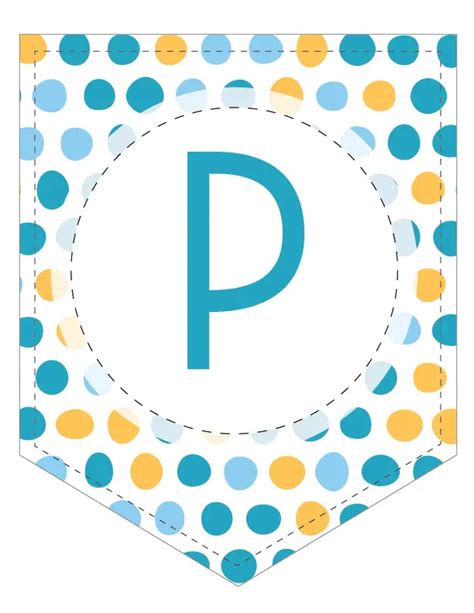 Free Printable Colorful Brushed Polka Dots Banner Letters World Of