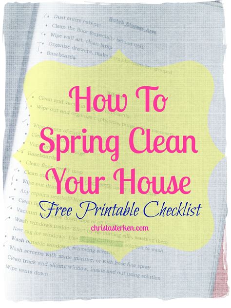 How To Spring Clean Your House Printable Checklist Springcleaning