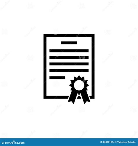 Certification Diploma Qualification Certificate Flat Vector Icon