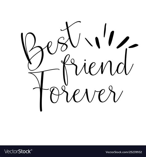 Best Friend Forever Card Lettering Motivation Vector Image