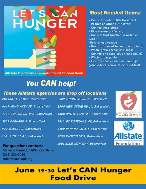 let s can hunger allstate food drive capk