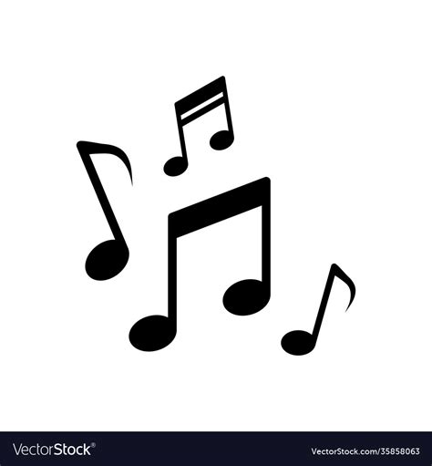 Music Notes Song Melody Or Tune Flat Icon Vector Image