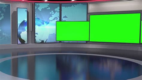 News presenter in front of green screens. This Background Is Designed To Be Used As A Virtual ...