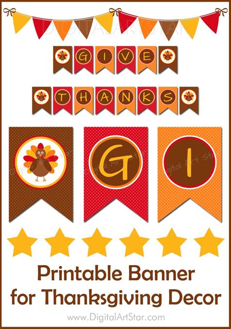 Printable Thanksgiving Decorations Thanksgiving Banner Template