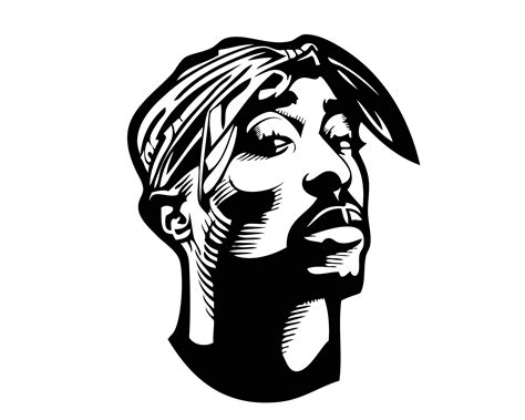 Tupac Stencil Black And White