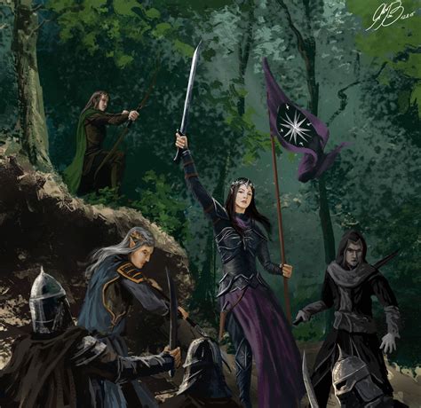 Эльфы в одной из битв в Средиземье Battle Scene Commission by Entar0178