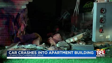 Car Crashes Into Apartment Building Youtube