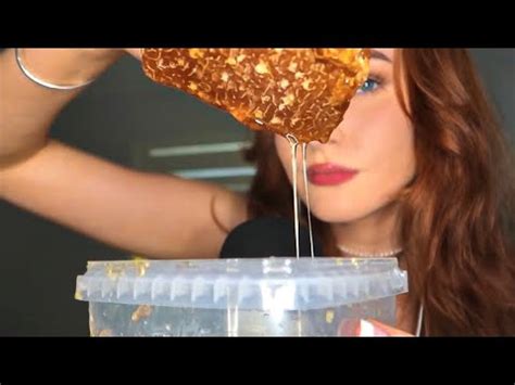 Asmr Eating Raw Honeycomb Sticky Mouth Sounds Youtube