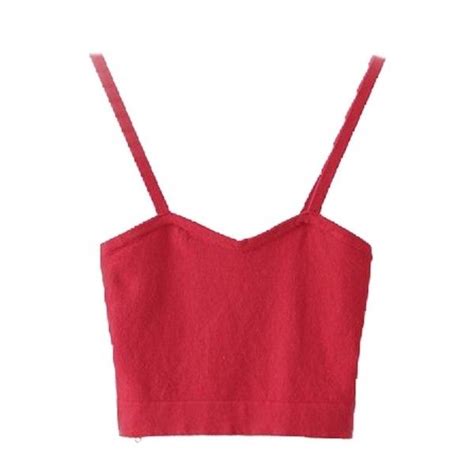 Plain Spaghetti Straps Knit Cropped Slim Cami Knitted Crop Tank Top