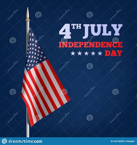 Happy 4th Of July Usa Independence Day Waving Flag Of The America 3d