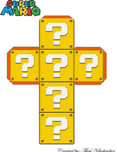 Mario Question Block Paper Craft Template By Thatnekohacker Mario Kart