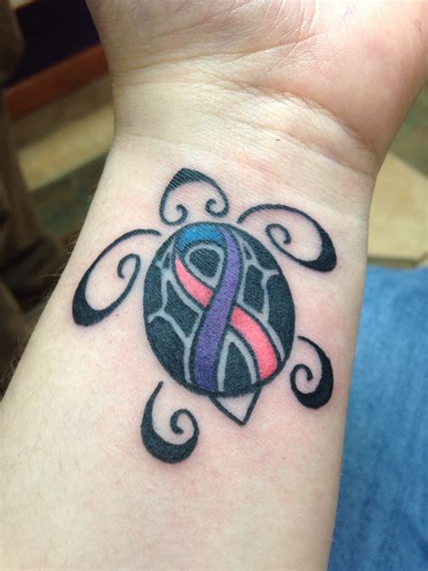 But that is not at all the point of these ribbon tattoos. Turtle Cancer Ribbon Tattoo Design - CreativeFan