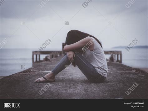 Young Lonely Woman Image And Photo Free Trial Bigstock