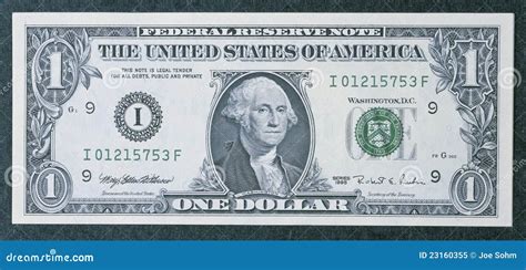 Front Of A One Dollar Bill Editorial Image Image 23160355