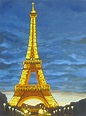Eiffel Tower At Night Art - Original canvas painting - Cocostyle Studio ...