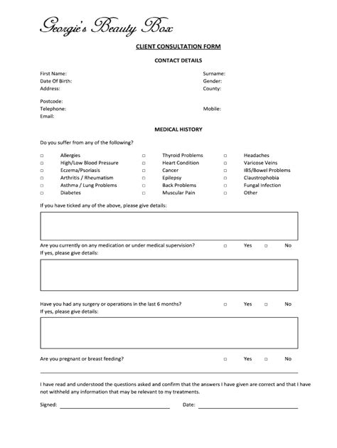 Facial Consultation Form Pdf Fill Out And Sign Printable Pdf Template