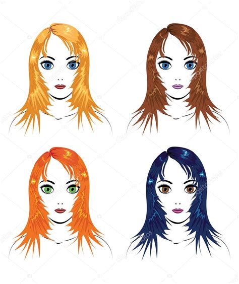 Girls With Different Hair Colors — Stock Vector © Artshock