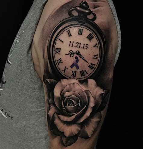 Forearm Rose And Clock Tattoo Designs Pin By Chiritescu Cosmin On