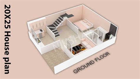 500 Sqft Design 20x25 House Plan 3d Map Youtube