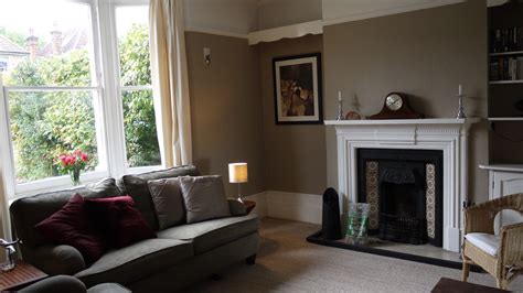 A Living Room Painted In Farrow And Balls London Stone Natural Carpet