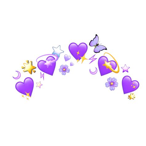 Crown Purple Emoji Heart Freetoedit Remixed From