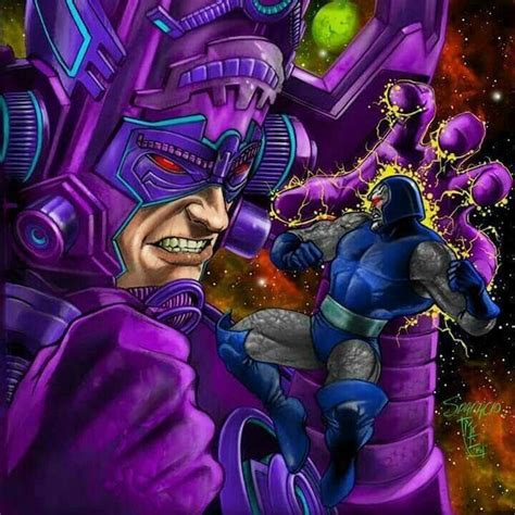 Galactus Vs Darkseid Art By Mark Sparacio Marvel Vingadores Herois