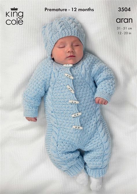 Baby Romper Suit Knitting Pattern 3504 King Cole