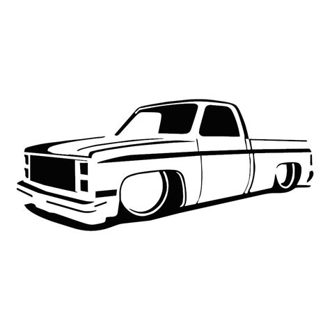 Chevy Truck Slammed Lowrider Dropped C10 Decal 6 Sizes 20 Colors 022