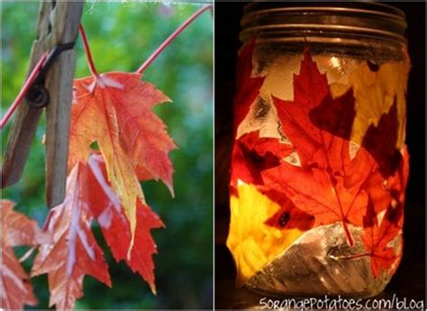 8 Luminary 10 Fun Crafts Using Autumn Leaves → Diy Fall