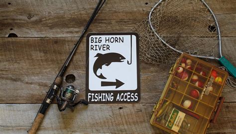 Custom Fishing Access Metal Sign Signs Of The Mountains