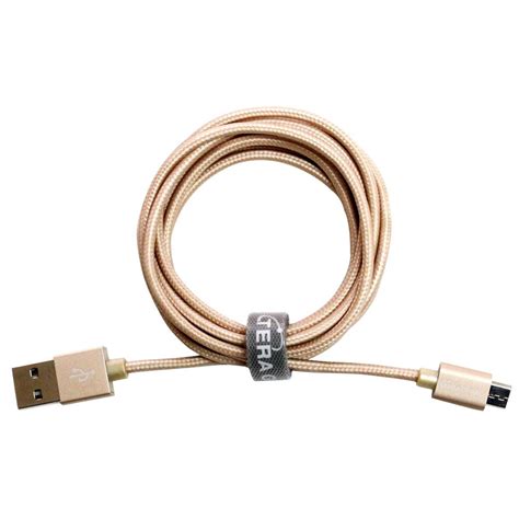 Tera Grand 6 Ft Usb 20 A To Micro Usb Braided Cable Gold Usb2 Wu66