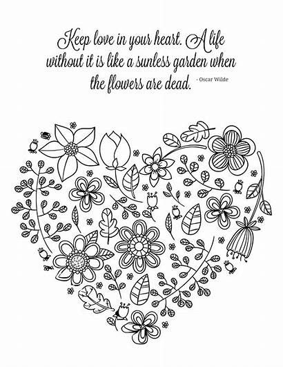 Coloring Pages Inspirational Keep Heart Quote Sheets