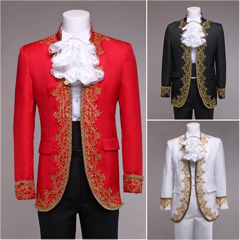 Men Vintage European Royal Court Baroque Prince Costume Halloween