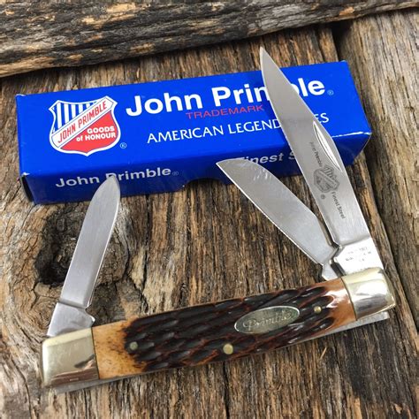 John Primble 4" Stockman Pocket Knife JIGGED BONE 3 Blade NEW JP300076