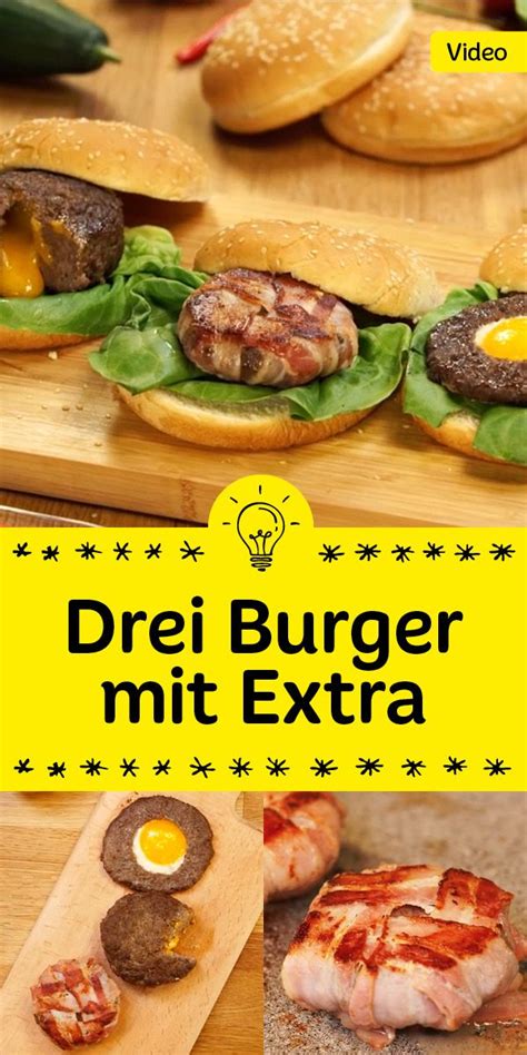 Drei Burger mit Extra MAGGI Ideenküche Mini burger Burger
