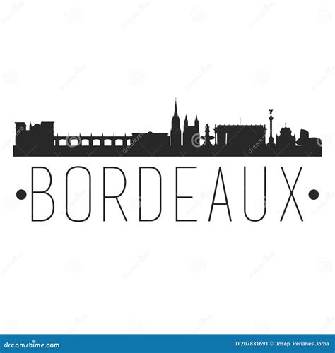 Bordeaux France City Skyline Silhouette City Design Vector Famous