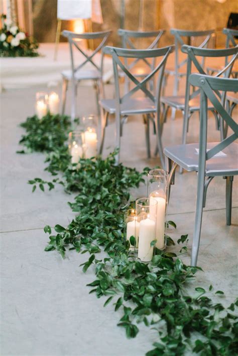 Ceremony Aisle Greenery And Candles Wedding Venue Decorations Fall