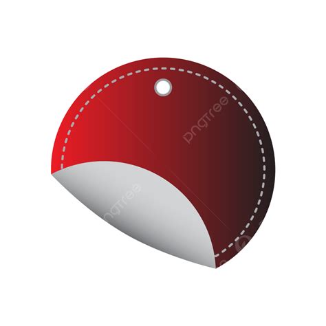 Gambar Vektor Gratis Tag Lingkaran Merah Dilipat Dan Label Stiker