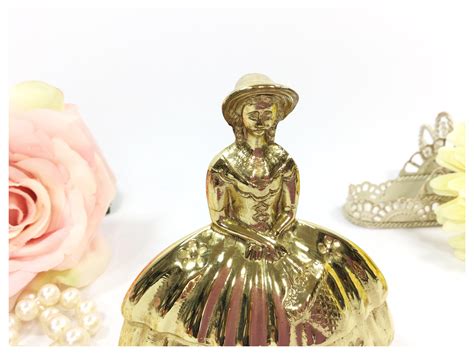 Victorian Lady Southern Belle Brass Bell Crinoline Bell Victorian Dinner Bell Brass Crinoline
