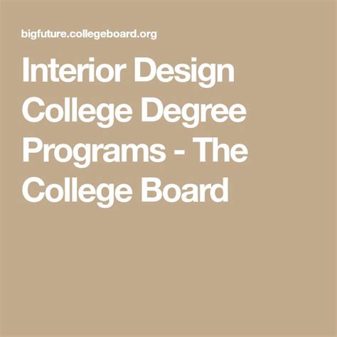 Interior Design College Degree Programs The College Board College