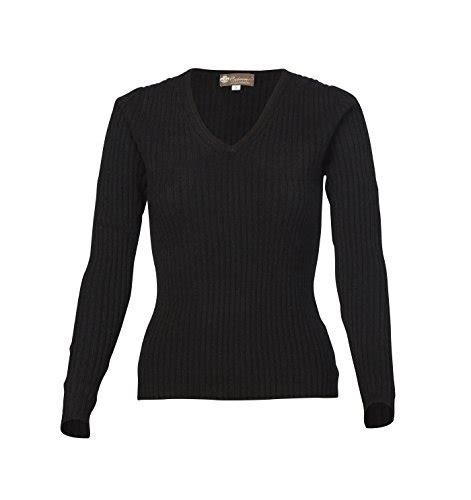 Womens Skinny Rib V Neck Cashmere Sweater Black Extra Large Women