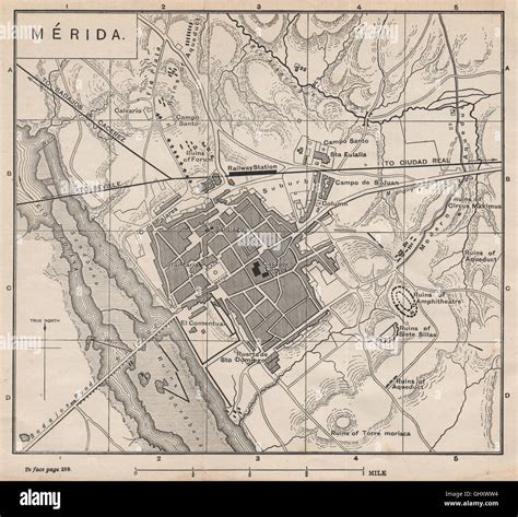 MÉrida Merida Antique Town City Plan Ciudad Spain Espana Murray 1898