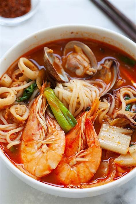 Jjamppong Korean Seafood Noodle Soup Rasa Malaysia