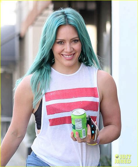 Hilary Duff Looks Like A Mermaid With Her Blue Hair Photo 3330516 Hilary Duff Pictures Just