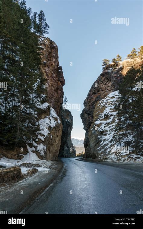 Highway Pass Through The Rocky Mountains Sinclair Canyon Near Radium