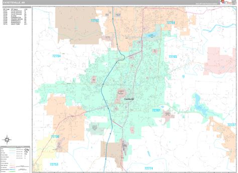 Fayetteville Arkansas Zip Code Maps Premium