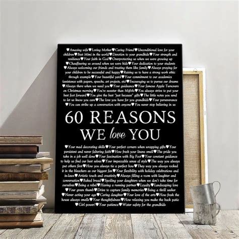 60th Birthday T 60 Reasons We Love You Personalised Print T