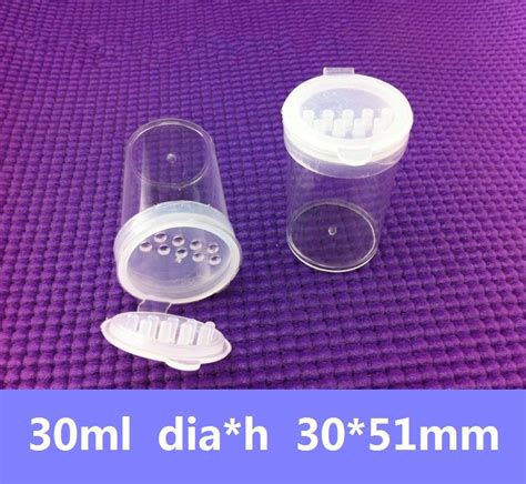 Free Shipping 100pcslot 30ml Clear Plastic Sifter Bottle Round
